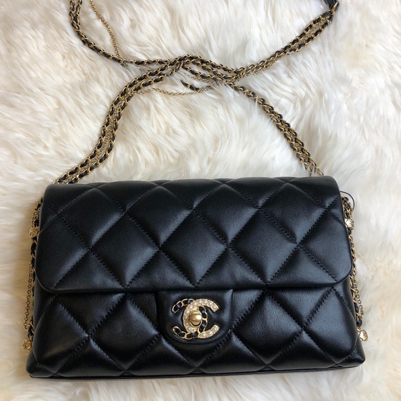 CHANEL Handbags - NEW Chanel 21B Black Crush On Chain Flap Bag Rare